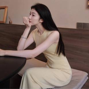 显瘦背心长裙 无袖 针织连衣裙女2024年夏季 新款 气质温柔高级感修身