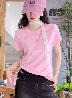 正品丁螺GN女装2025春夏新款上衣舒适透气百搭简约短袖T恤潮87467