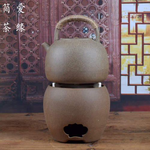 粗陶提梁烧水壶煮茶炉