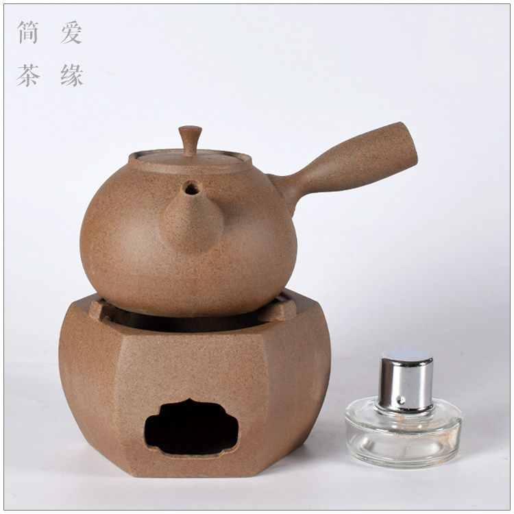 酒精炉提梁壶加热底座原矿粗陶
