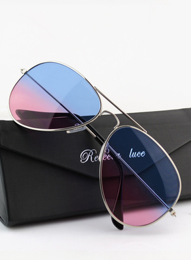 太阳镜装饰双色英伦时尚色蛤蟆镜