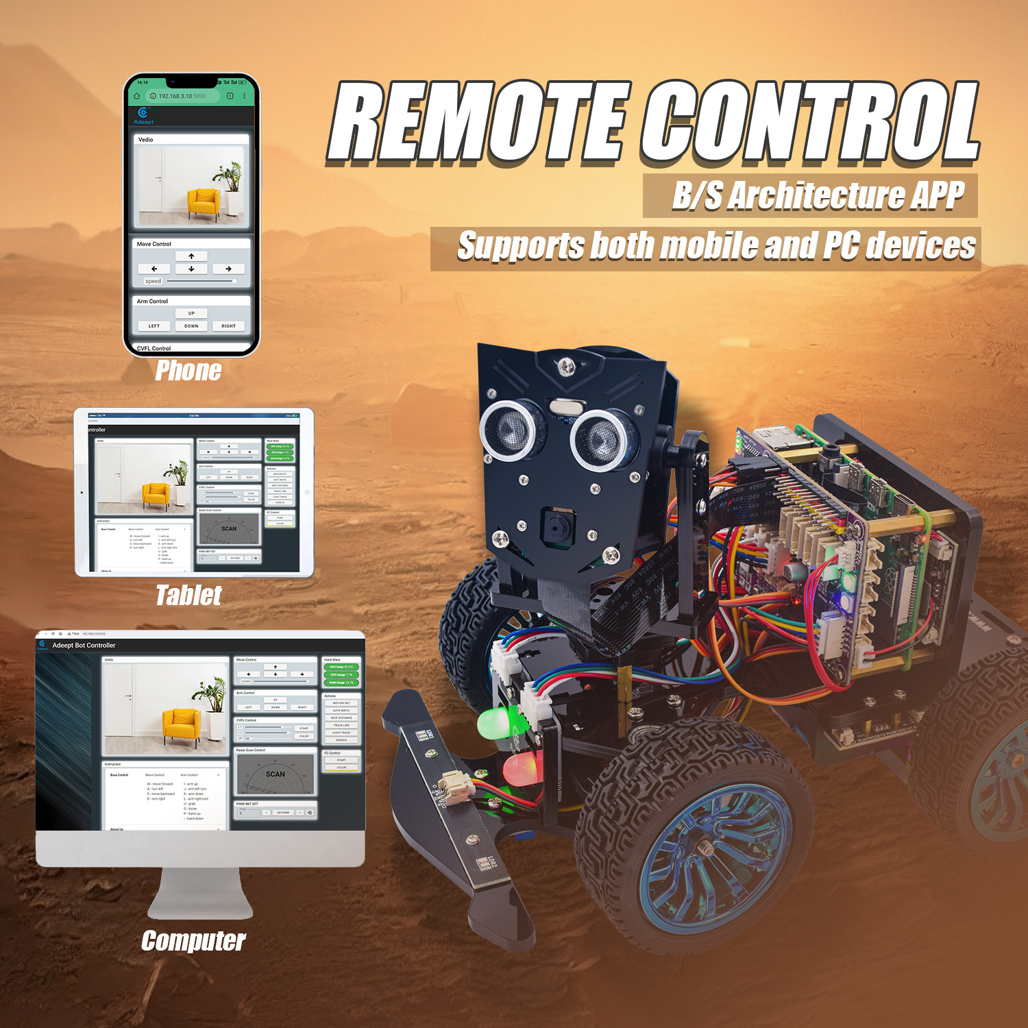 机器视觉AI人工智能小车树莓派