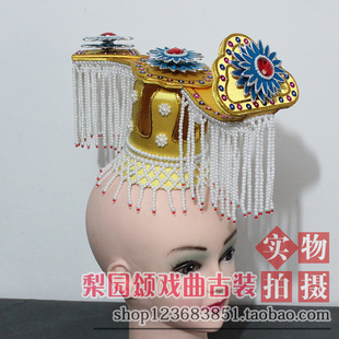 戏曲新款服装舞台演出用品霸王别姬头饰手工制作点绸虞姬如意冠