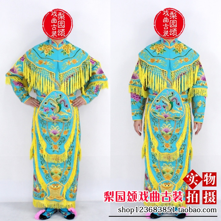 戏曲女侠孔雀绿色改良风刀马旦