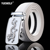 皮带男士 百搭休闲学生潮流 腰带韩版 潮年轻人白色个性 真皮自动扣裤