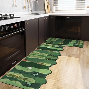 绿植田园厨房地垫小清新森系硅藻泥防滑脚垫家用防油防污吸水门垫