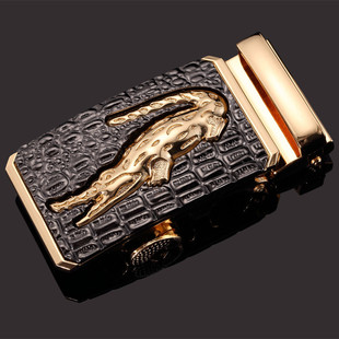 新款鳄鱼头男式自动扣头 皮带头合金裤带头 卡扣腰带头配3.5CM带