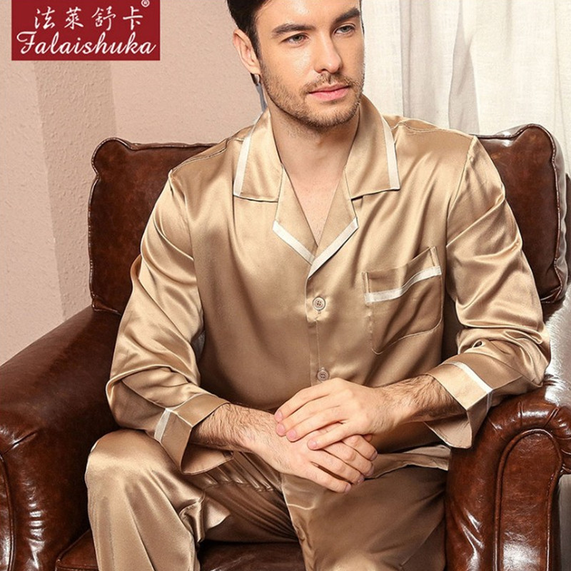 法莱舒卡杭州100%长袖真丝睡衣