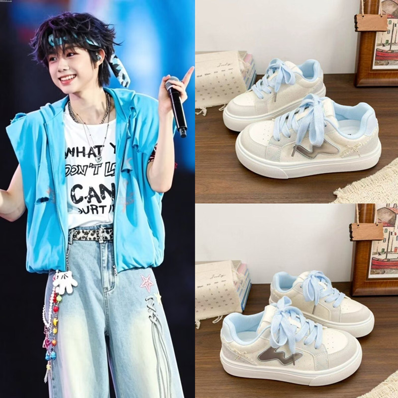 TF家族陈奕恒同款厚底面包鞋小众设计秋板鞋圆头百搭配裙子小白鞋