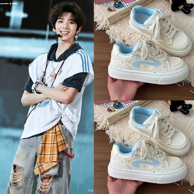 TF家族4代陈浚铭同款学生板鞋女拼色校园风小白鞋厚底运动休闲鞋