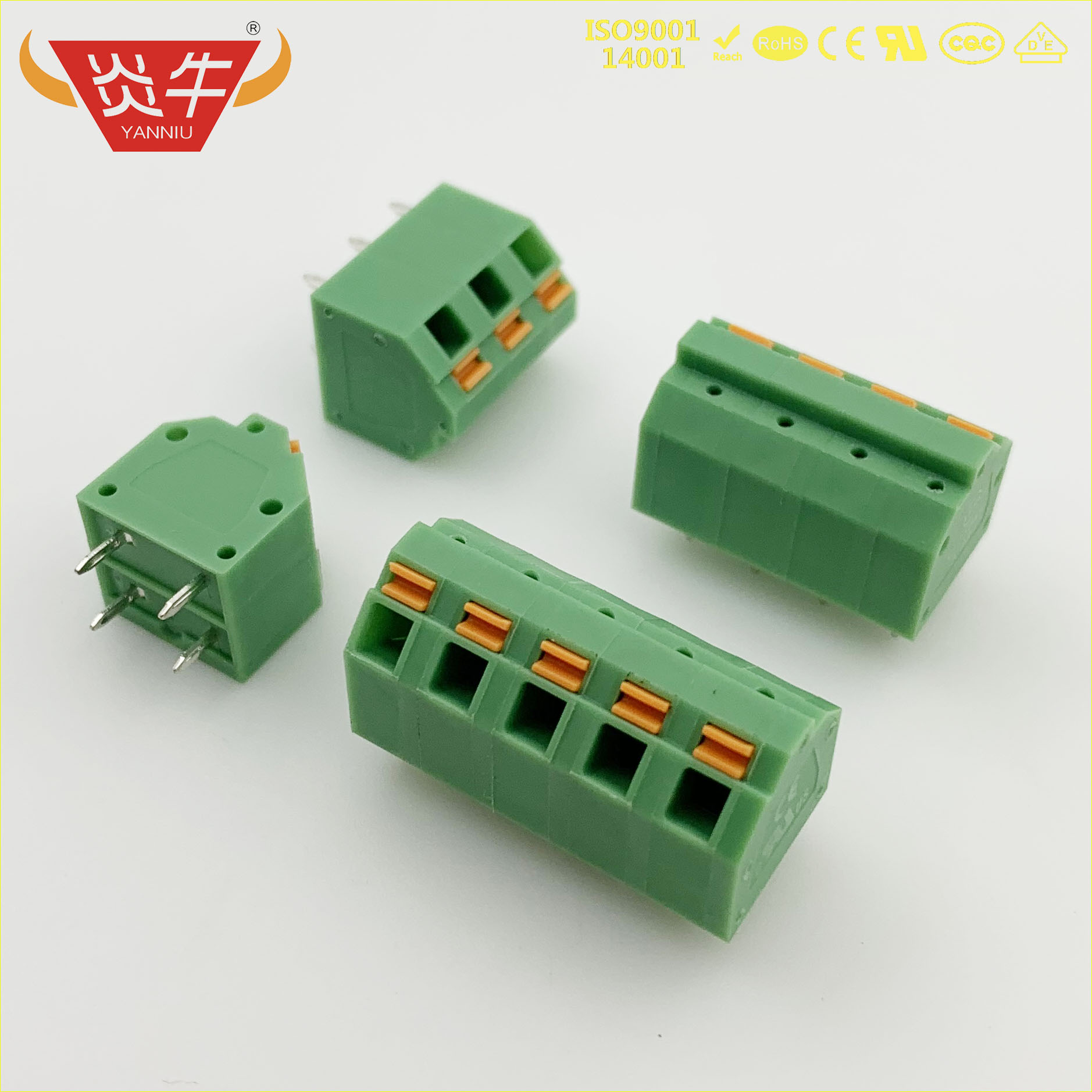 弹簧式PCB接线端子DG246 KF250NH 5.08mm SPTA1接插件连接器凤凰