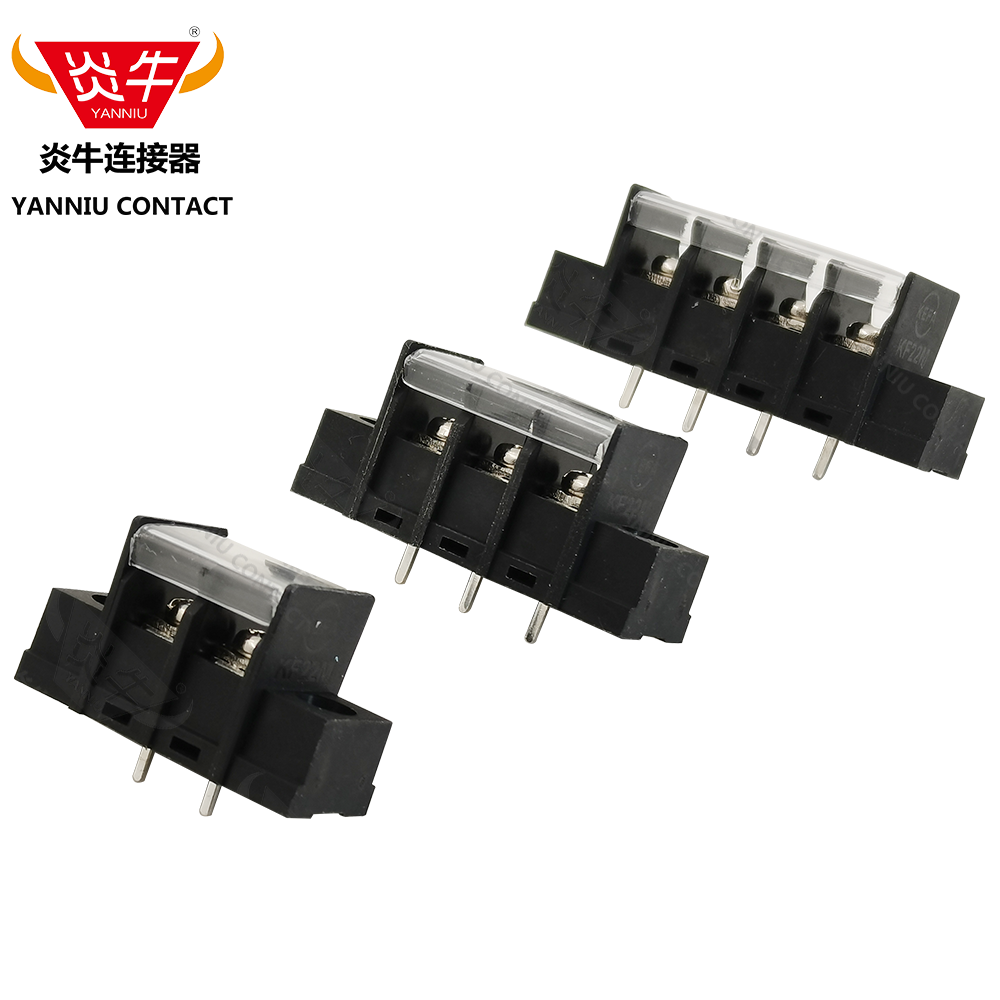KF22CM 7.62mm栅栏式PCB接线端子 炎牛 连接器接插件中间脚带法兰