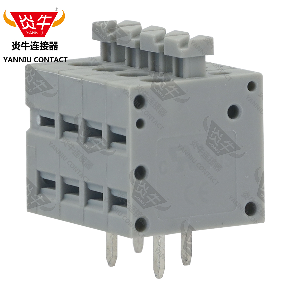 3.5mm炎牛连接器弹簧式接线端子YN211V/VA/VB/KF交叉脚快速接线