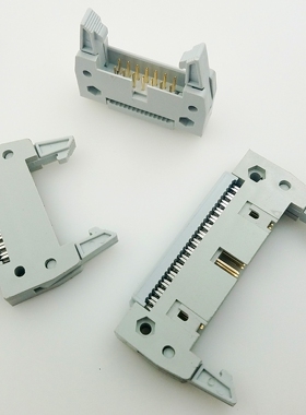 Denk登科2.54mm压线式卡钩牛角插座/DC2/压排DC2/DIDC牛角10P-64P