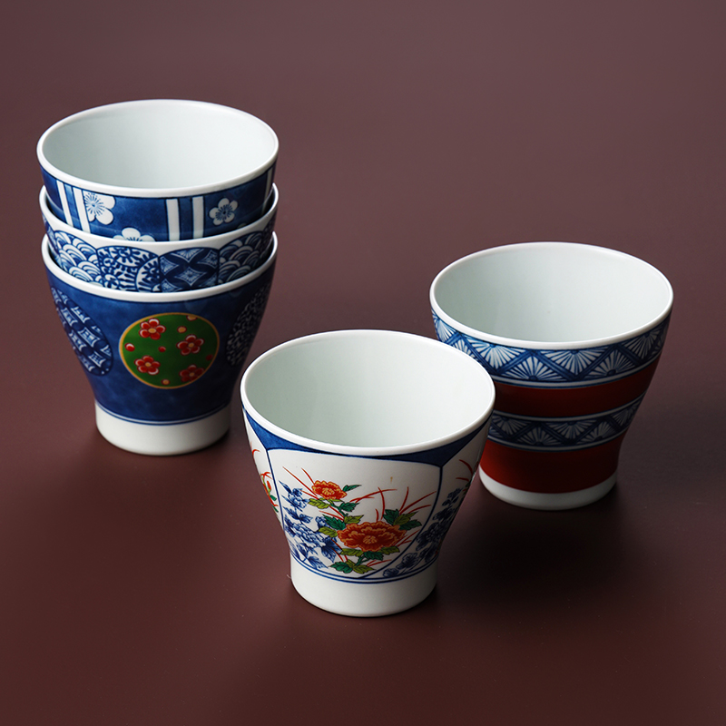 日本波佐見燒染錦紋樣手握杯套裝