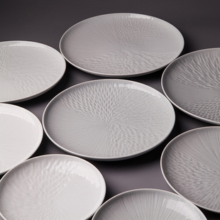 西海SAIKAI波佐见烧白山毕加索Collage 手工锤纹陶瓷餐具平盘子碗