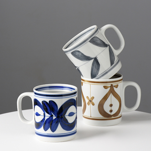 日本马克杯陶瓷蓝海草高颜值水杯日式 简约茶杯设计小众情侣喝水杯