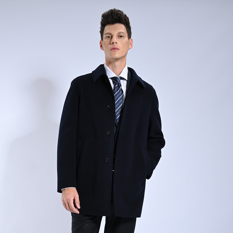【100%山羊绒】路卡迪龙秋冬亲肤保暖中长款男士大衣 155237105