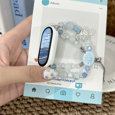 原创小蓝鱼适用小米手环10表带9pro手表腕带表链华为手环八九十