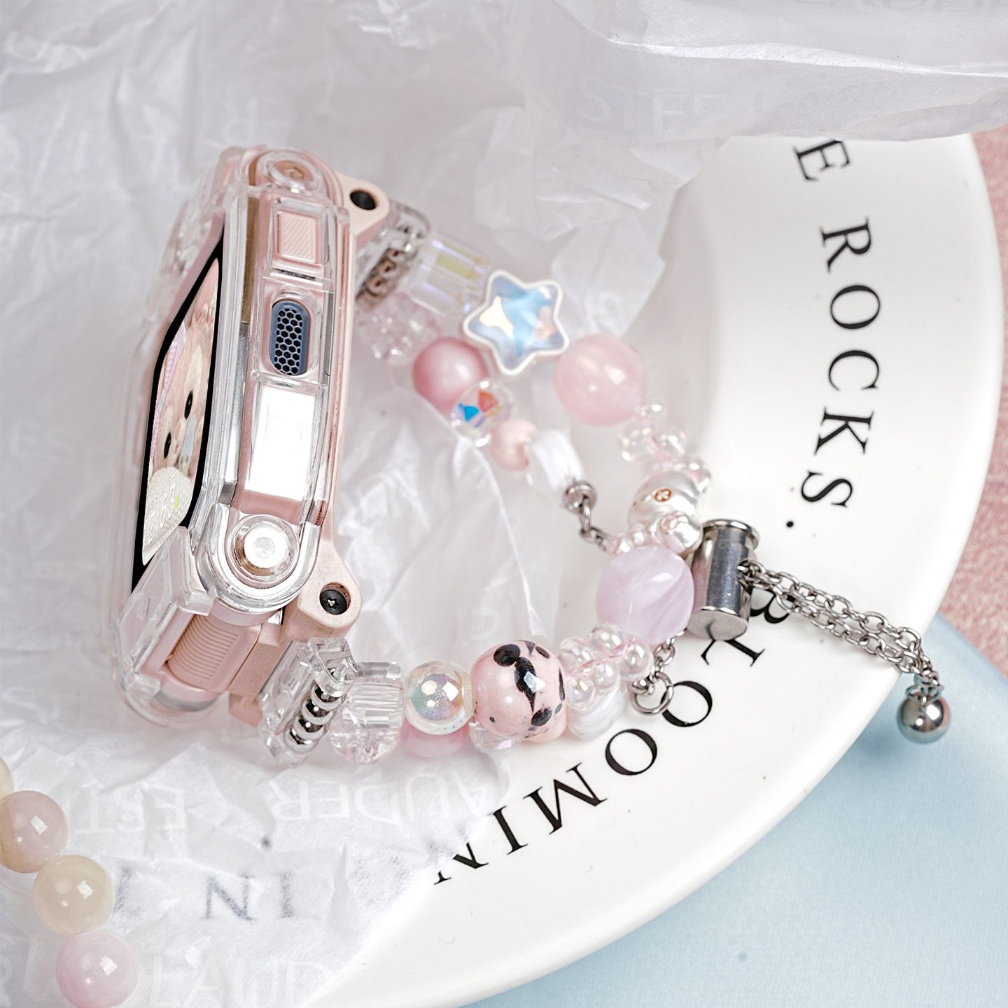 小熊diy手工链z6表带适用小天才z11电话手表Z10/Z9保护壳Z7腕带z8