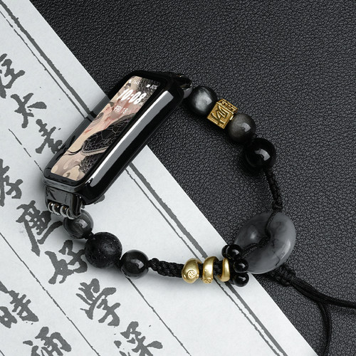 招财金蛇适用小米手环9pro表带8手表7腕带表链华为手环七八九十11