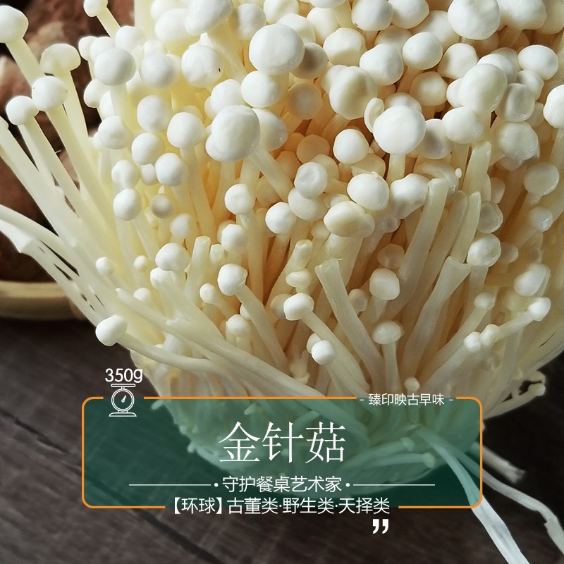 林野自然生长新鲜金针菇鲜嫩烧烤