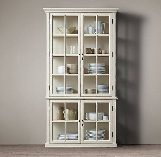 出口法式复古玻璃门书柜餐边柜美式乡村展示柜客厅酒柜储物柜书橱