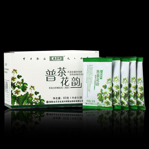 七彩云南庆丰祥普洱茶 普茶花韵 茉莉花茶叶60g大叶种散茶30袋*2g - 封面