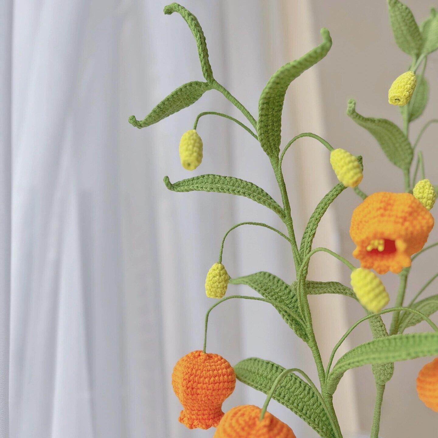 手工DIY钩织教程宫灯百合永生花花束自制礼物解闷寓意美好喜庆