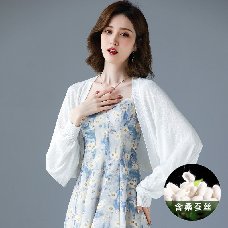 天丝冰丝薄款短外搭针织衫女