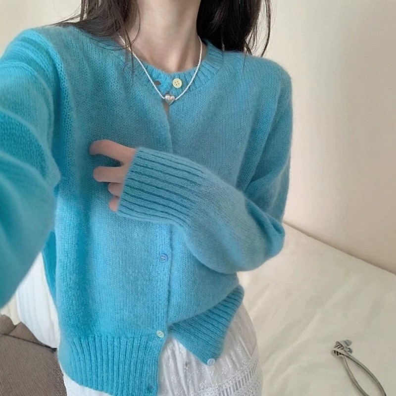 日系马海毛针织开衫女春秋外套
