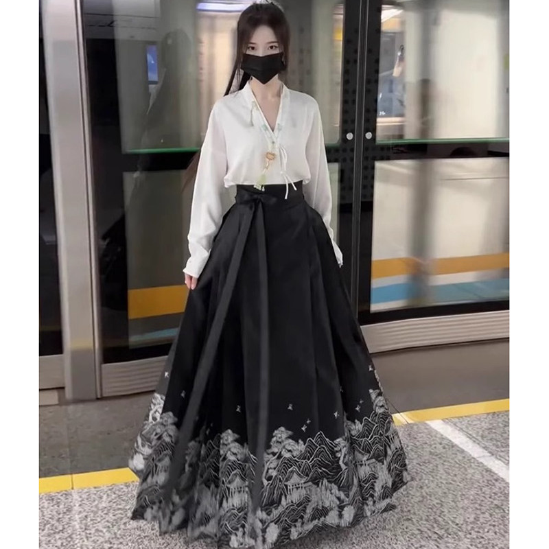 新中式汉服改良马面裙套装女