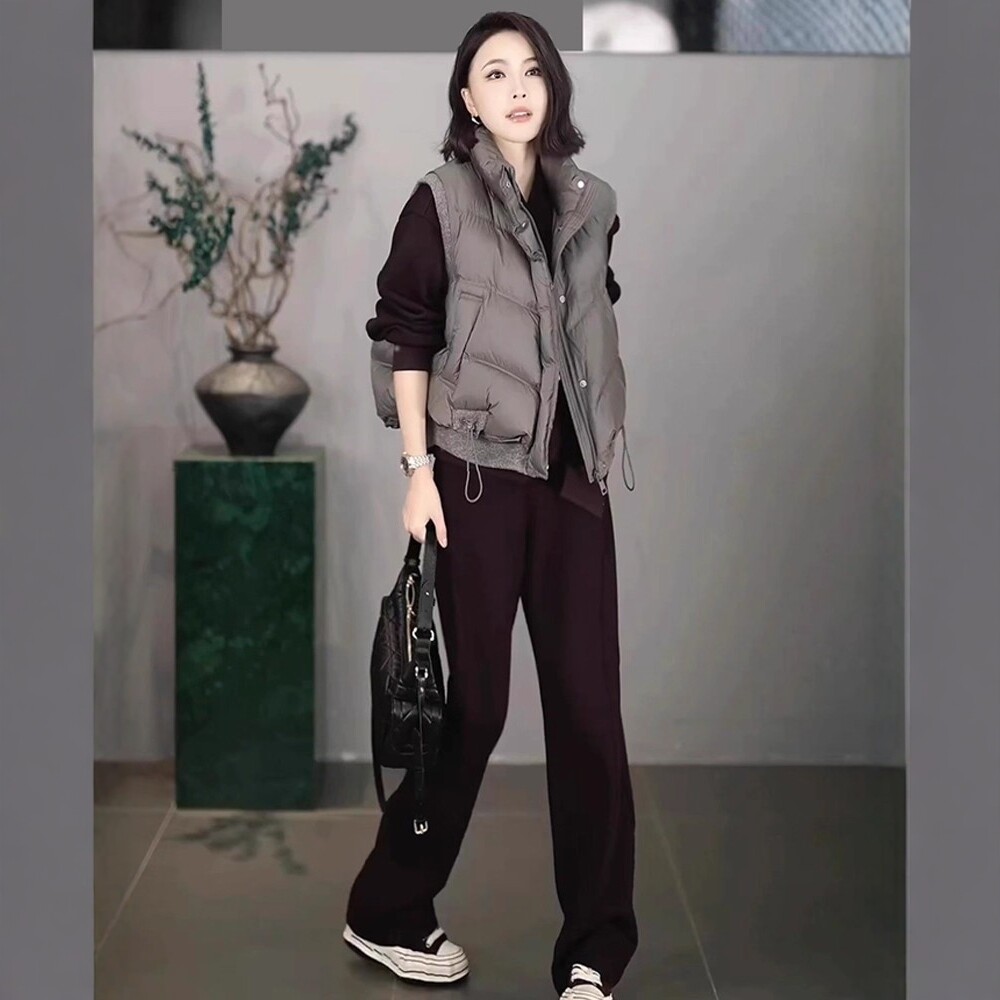 日系羽绒马夹女士2025秋冬季新款