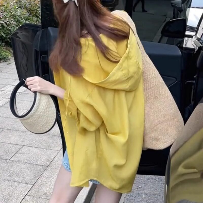连帽防晒衣衬衫外套女小个子开衫