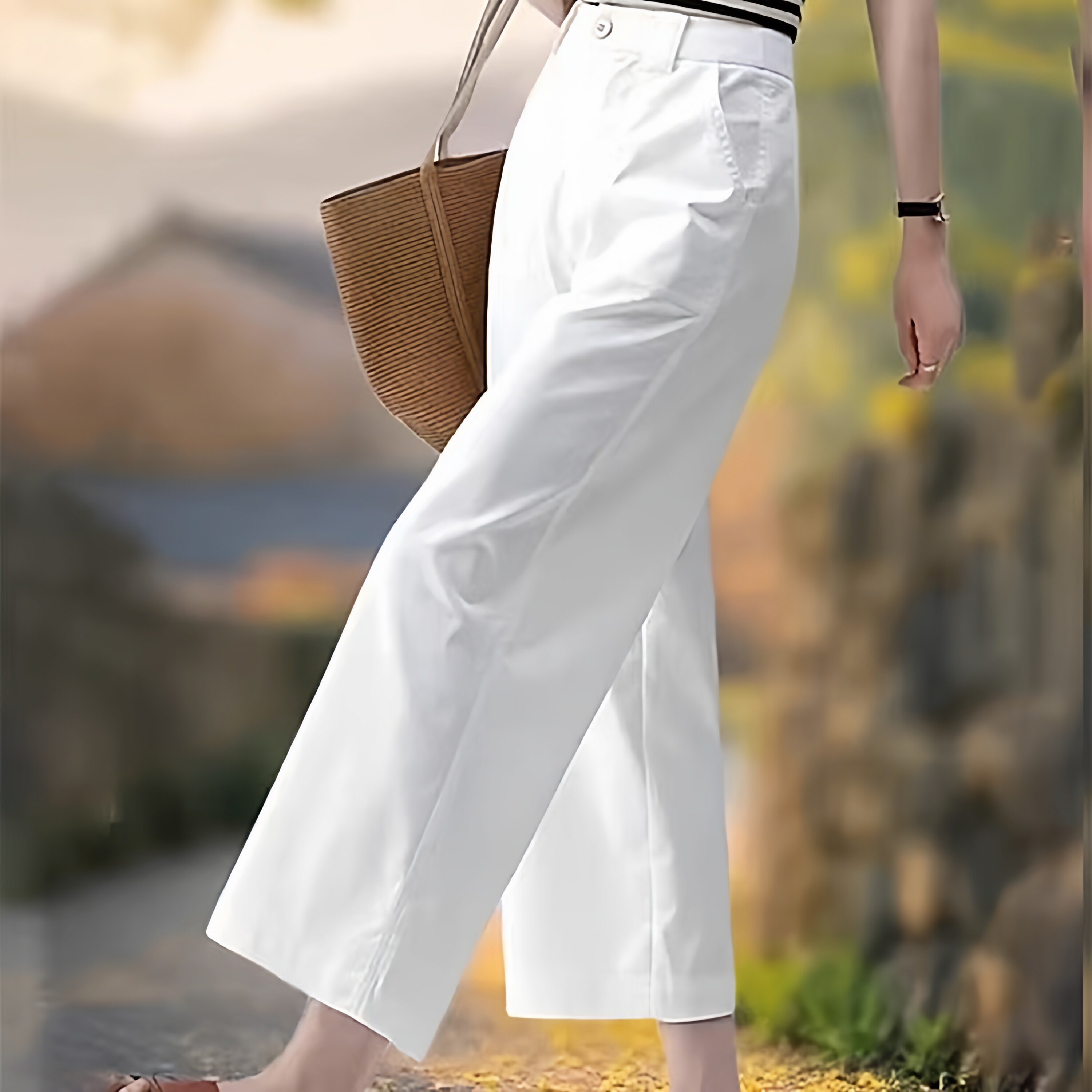 韩系风小个子夏季薄款阔腿裤女