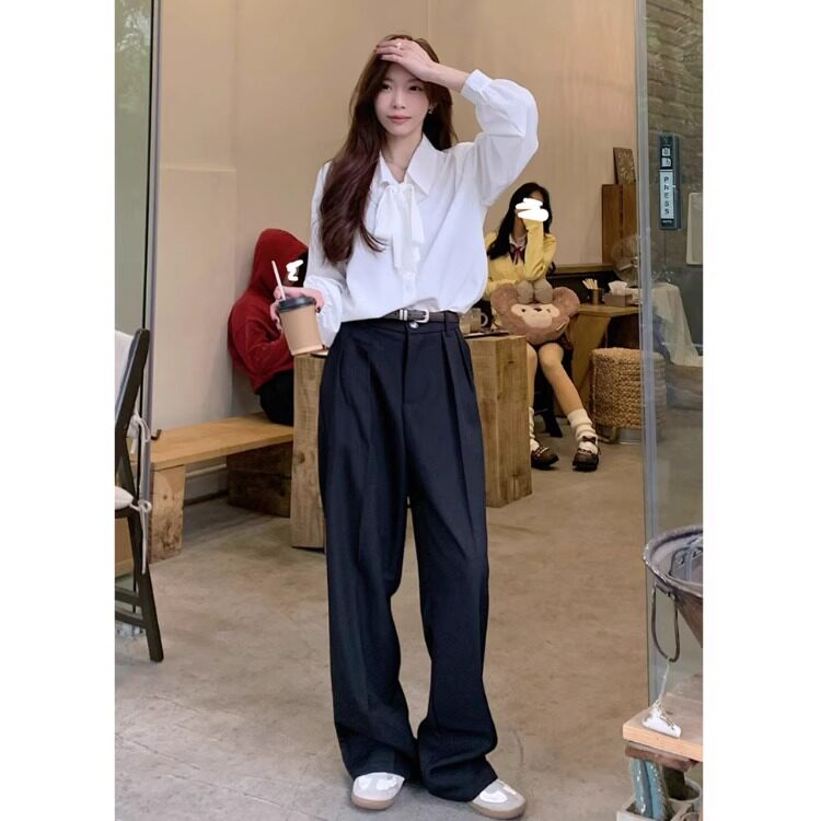 法式蝴蝶结衬衫女遮肉显正装上衣