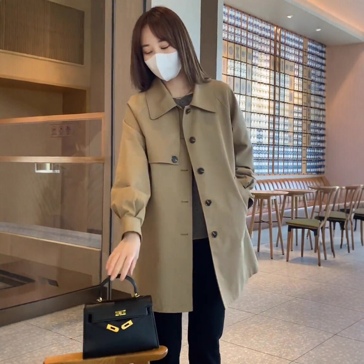 日系风衣外套女中长款春秋季新款