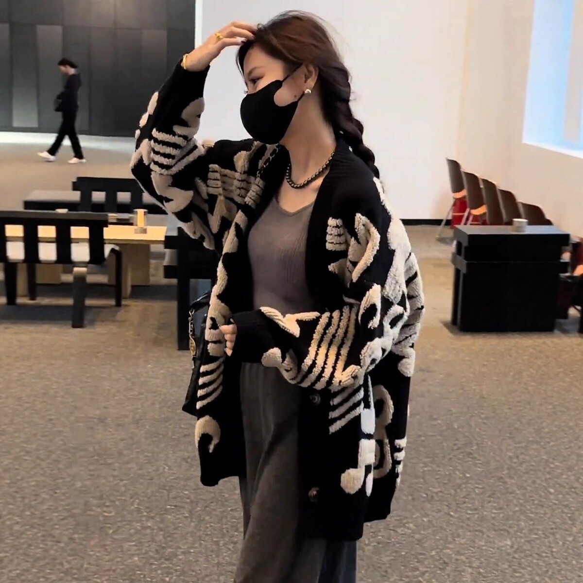 日系秋冬新款慵懒风加厚针织女