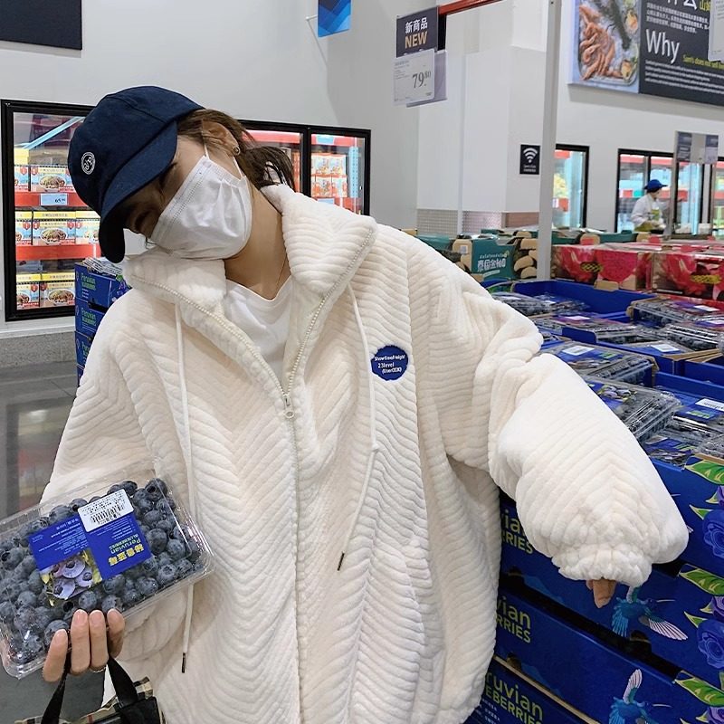 立领皮草外套宽松加厚大衣女