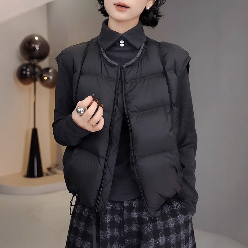 日系羽绒棉马甲女士2025冬季新款
