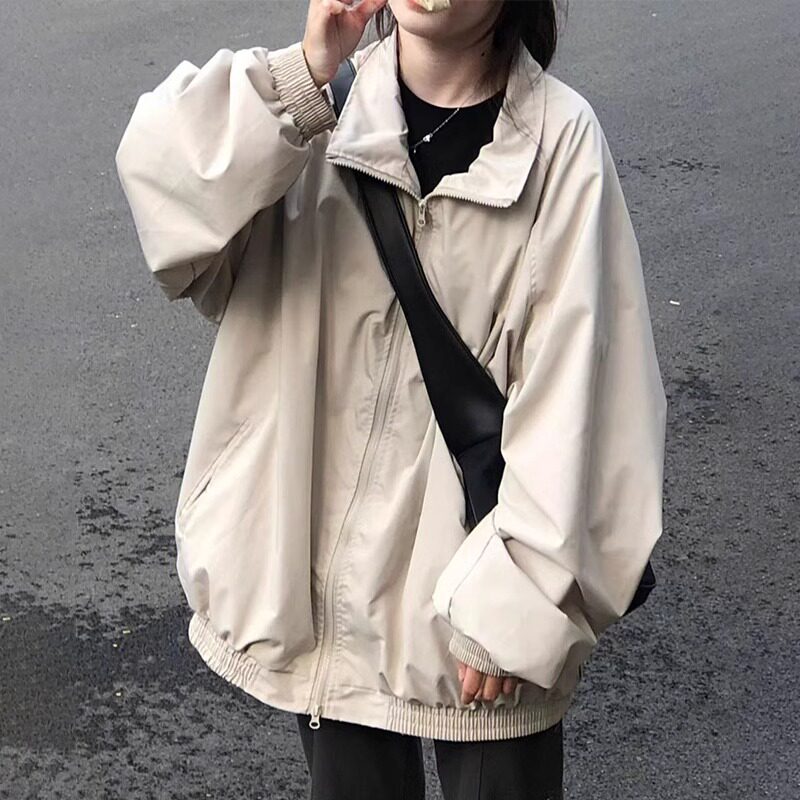 小个子美式复古工装夹克外套女