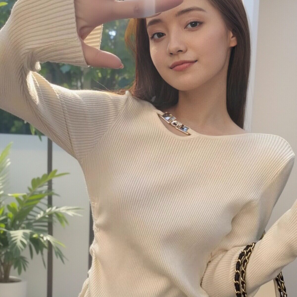 绝美修身软糯内搭毛衣设计感上衣