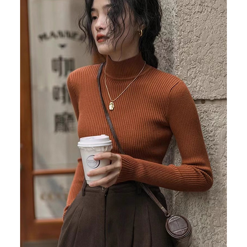 半高领内搭针织打底衫女叠穿气质