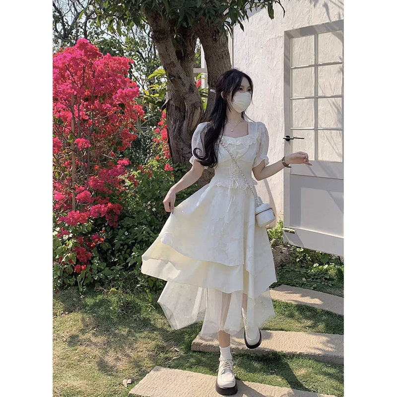 小众赫本风法式甜美茶歇裙