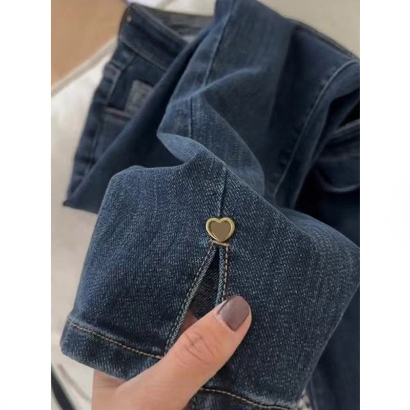 日系大尺码高腰减龄牛仔裤女2025春秋新款百搭显瘦高级感直筒烟管