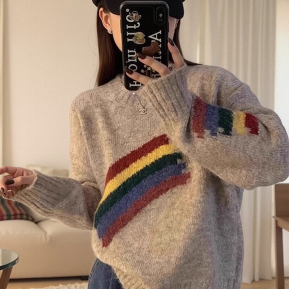 慵懒风软糯套头针织衫松弛感上衣