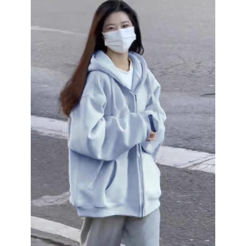 卫衣外套女加绒连帽宽松