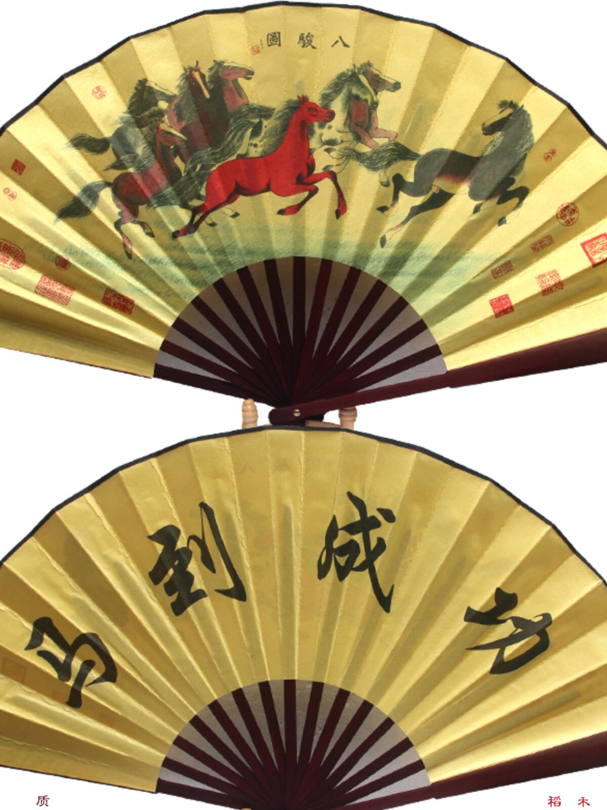 10 인치 실크 접는 팬 남자 팬 난초 정 서문 청명강 장면 여덟 말 여름에 교사 급우 및 친구를위한 그림