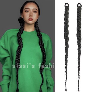 千禧扭扭辫 欧美风拳击辫麻花辫马尾假发辫子y2k脏辫抖音吸粉神器