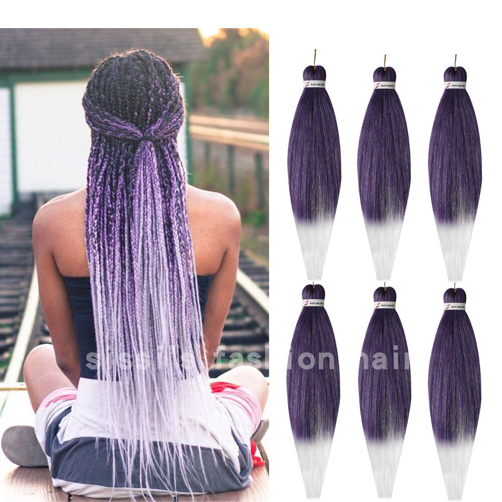 雷鬼脏辫化纤大辫pre stretched braiding hair expression twist